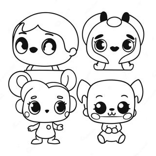 Cute Funko Pop Disney Characters Coloring Page | Funko Pop Disney coloring page
