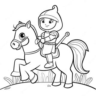 Mike the Knight Riding a Horse Coloring Page | Mike the Knight coloring page