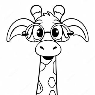 Funny Melman with Glasses Coloring Page | Melman Madagascar coloring page