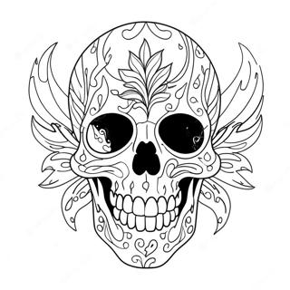 Flaming Skull Coloring Page | Flaming Skull coloring page