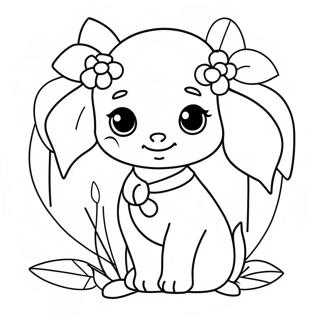 Cute Layla with a Flower Coloring Page | Layla coloring page