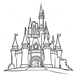 Enchanting Disney Castle Coloring Page | Thomas Kinkade Disney coloring page