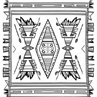 Traditional Navajo Blanket Coloring Page | Navajo coloring page