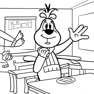 Goofy Classroom Coloring Page | Goofy Classroom coloring page