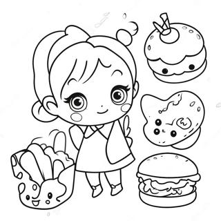 Food Chibi Coloring Page | Food Chibi coloring page
