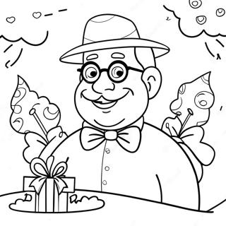 Funny Happy Birthday Papa Coloring Page | Happy Birthday Papa coloring page