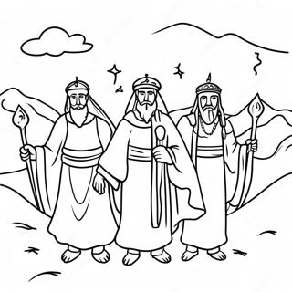 Three Wise Men Journey Coloring Page | Wise Men coloring page