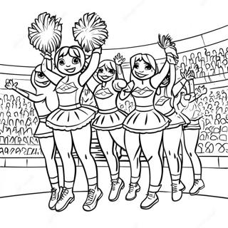 FSU Cheerleaders Performing Coloring Page | FSU coloring page