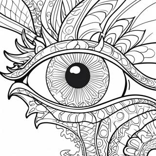 Mystical Dragon Eye Coloring Page | Dragon Eye coloring page