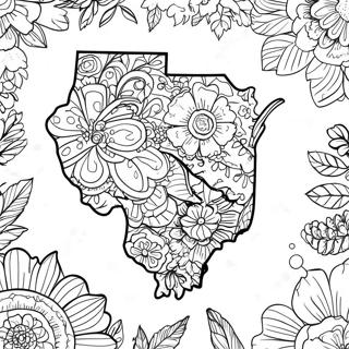 Illinois State Outline Coloring Page | Illinois coloring page