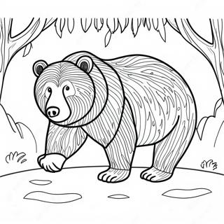 Majestic Grizzly Bear Coloring Page | Realistic Bear coloring page