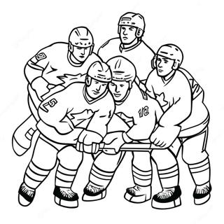 Mighty Ducks Team in Action Coloring Page | Mighty Ducks coloring page