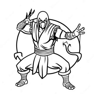 Mortal Kombat Escorpião Páginas para Colorir