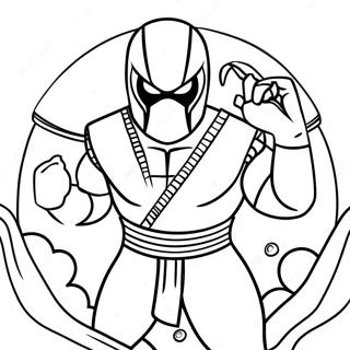 Scorpion Mortal Kombat Classic Costume Coloring Page | Mortal Kombat Scorpion coloring page