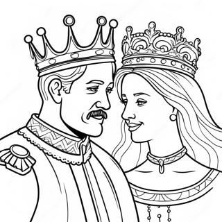 King and Queen Coloring Page | King and Queen for Adults coloring page