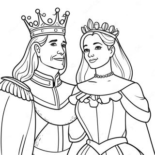 Regal King and Elegant Queen Coloring Page | King and Queen for Adults coloring page