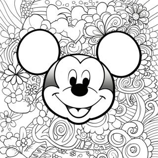 Happy Mickey Mouse Face Coloring Page | Mickey Mouse Face coloring page