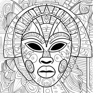 African Mask Coloring Page | African Mask coloring page