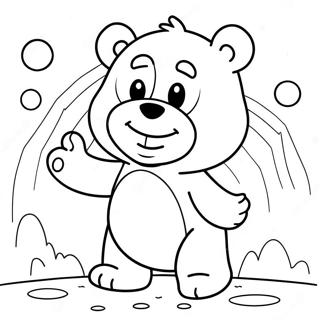 Angry Grumpy Care Bear in a Rainy Scene Coloring Page | Grumpy Care Bear coloring page