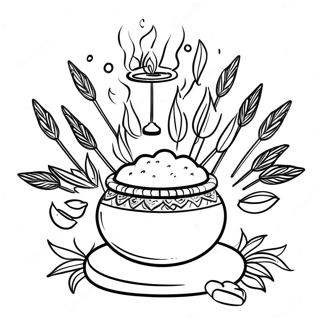 Pongal Páginas para Colorir