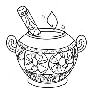 Colorful Pongal Pot Coloring Page | Pongal coloring page
