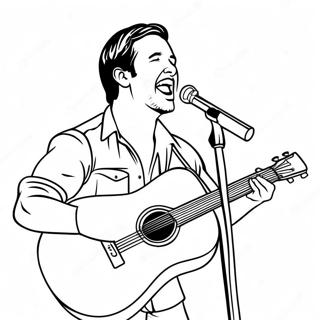 Luke Bryan Singing on Stage Coloring Page | Luke Bryan coloring page