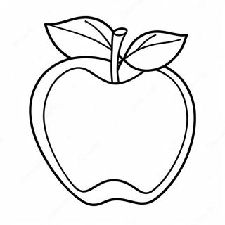 Shiny Red Apple Coloring Page | Red Apple coloring page