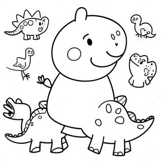 Peppa Pig Dinosaurus Kleurplaten