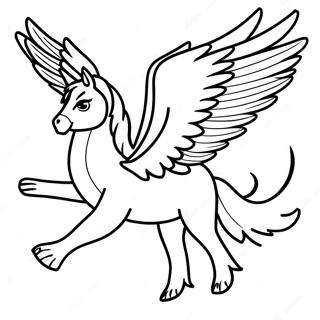 Majestic Hippogriff in Flight Coloring Page | Hippogriff coloring page