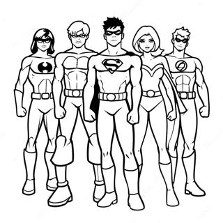 Young Justice Team Coloring Page | Young Justice coloring page