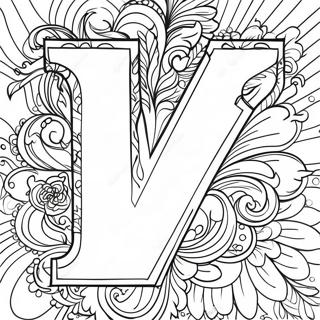 Vibrant Letter V Coloring Page | Letter V coloring page
