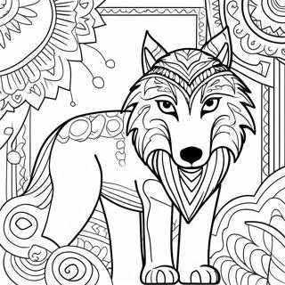 Majestic Wolf Spirit Animal Coloring Page | Spirit Animal coloring page