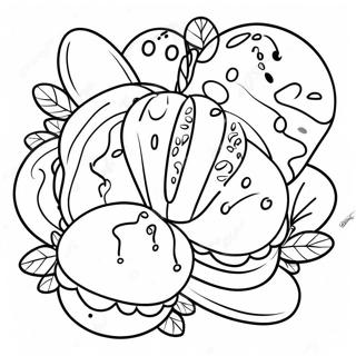 Colorful Pan Dulce Treats Coloring Page | Pan Dulce coloring page