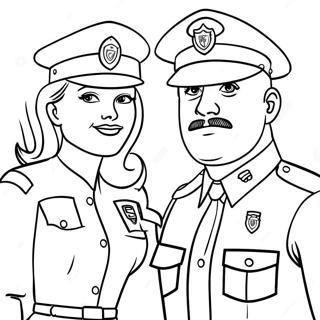 Pagina da colorare di Officer Buckle e Gloria | pagina da colorare Ufficiale Buckle e Gloria