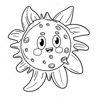 Cute Cartoon Virus Coloring Page | Virus coloring page