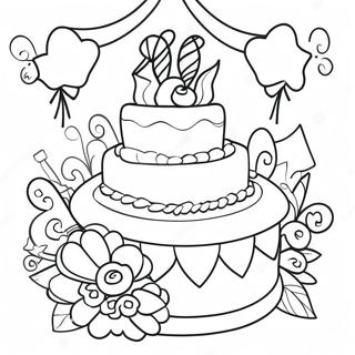 Elegant Sweet 16 Party Decorations Coloring Page | Sweet 16 coloring page