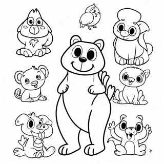 Funny Rhyming Animals Coloring Page | Rhyming coloring page