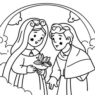 Mary and Joseph Nativity Scene Coloring Page | Mary and Joseph coloring page