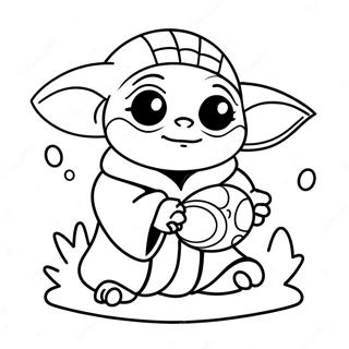 Baby Yoda Easter Coloring Pages