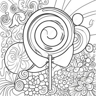 Colorful Swirl Lollipop Coloring Page | Lollipop coloring page