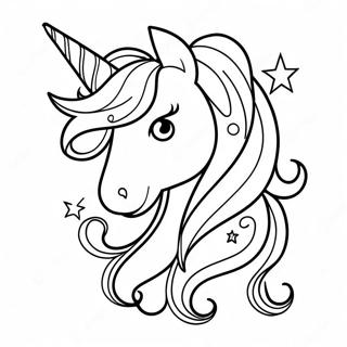 Sparkling Unicorn Horse Coloring Page | Unicorn Horse coloring page