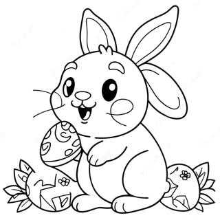 Vintage Easter Bunny Coloring Page | Vintage Easter coloring page