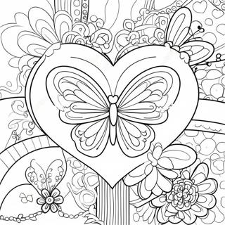 Heart Butterfly Coloring Page | Heart Butterfly coloring page