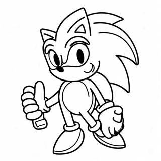 FNF Sonic Coloring Page | FNF Sonic coloring page