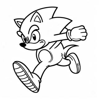 Sonic the Hedgehog Running Fast Coloring Page | FNF Sonic coloring page
