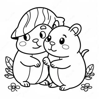 Niedlicher Hamster und Gretel Ausmalbild | Hamster und Gretel Ausmalbild