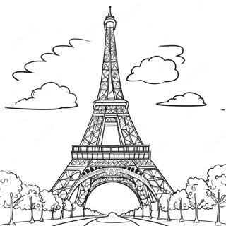Paris Eiffel Tower Coloring Page | Paris coloring page