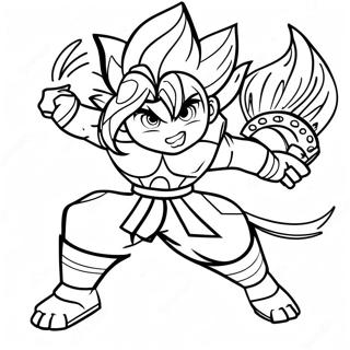 Dynamic Beyblade Achilles in Battle Coloring Page | Beyblade Achilles coloring page
