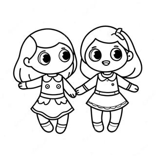 Fun Sisters LOL Adventure Coloring Page | Sisters LOL coloring page