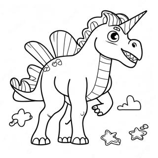 Unicorn Dinosaur Coloring Page | Unicorn Dinosaur coloring page